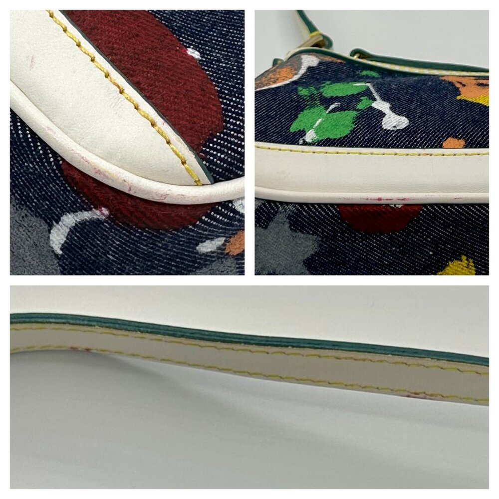 ⭐️⭐️SOLD⭐️⭐️ Vintage Dooney & Bourke Painted Denim Mini Shoulder Bag - Picture 12 of 13
